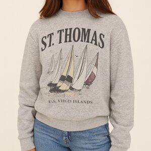 Hollister Oversized St. Thomas Graphic Crewneck Sweatshirt | Size XS
